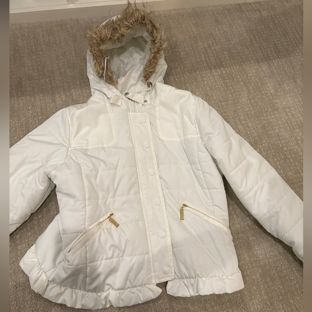 DOLLHOUSE OUTERWEAR WHITE PUFFER JACKET | SIZE XL
